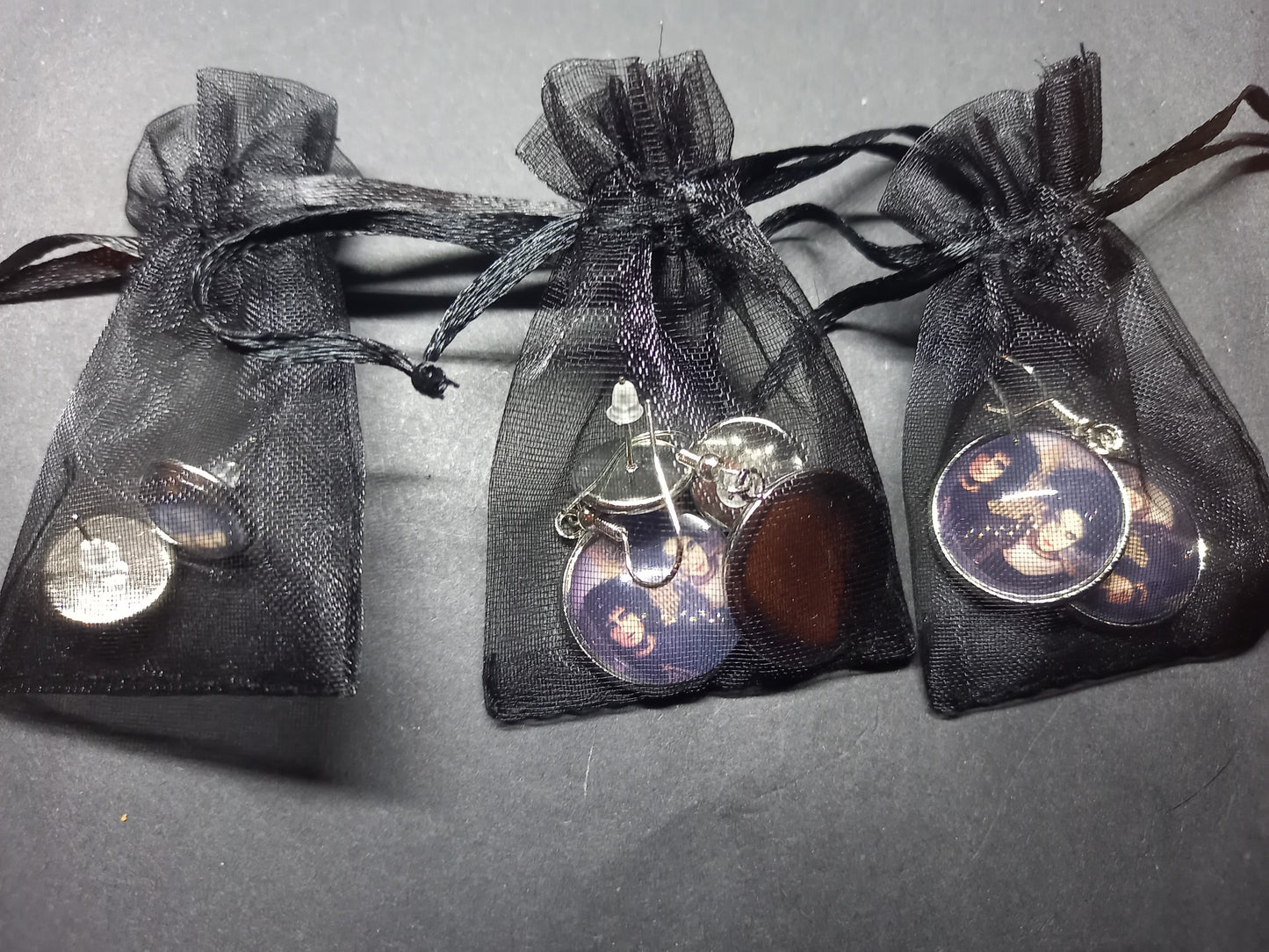 Goth Gothic Alternative Siouxsie Sioux & Robert Smith ,American Gothic inspired earrings
