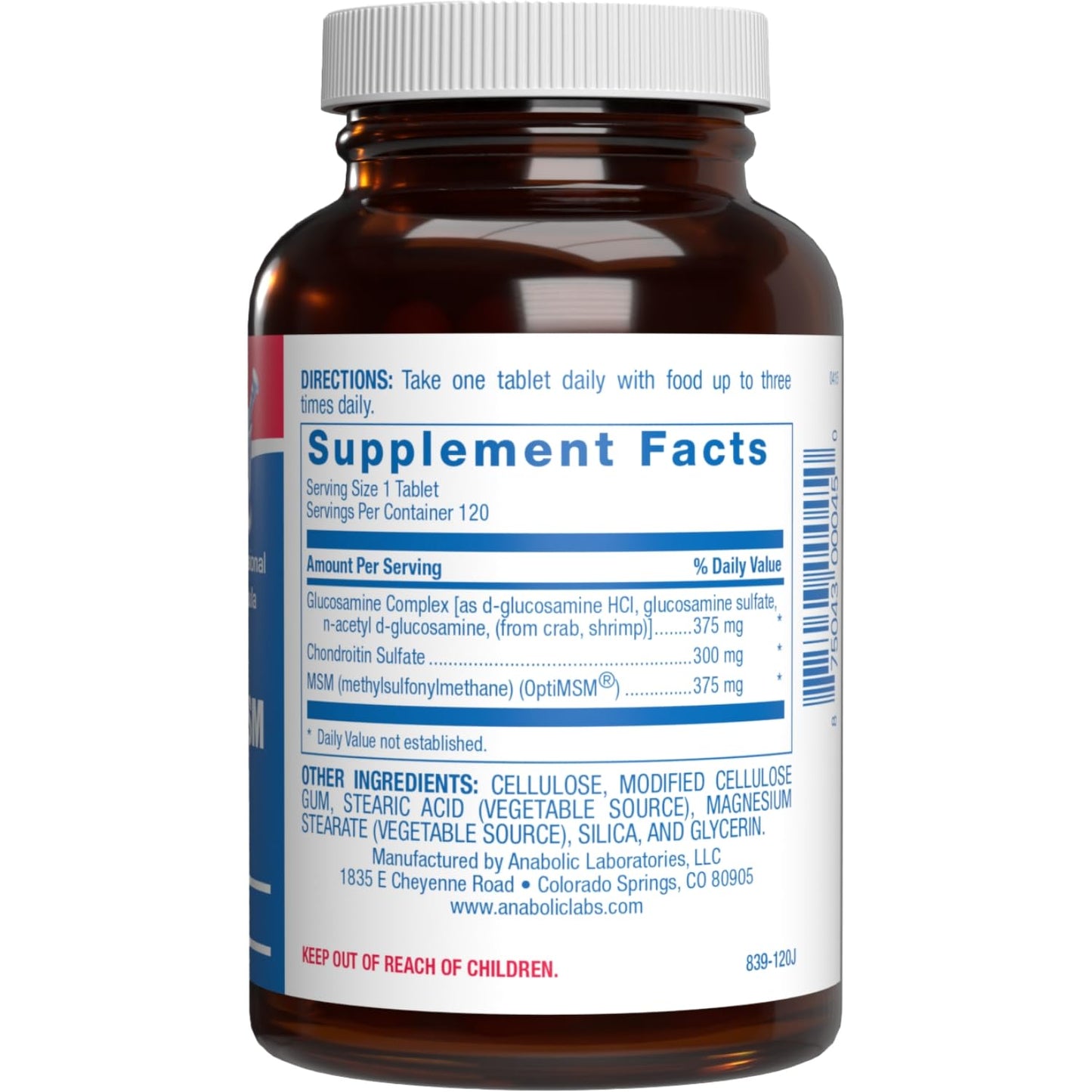 High Absorption Glucosamine Chondroitin MSM โ 120 Servings | USA Made