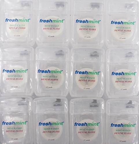 144 Spools of Freshmint Mint Waxed Dental Floss โ 12 Yards