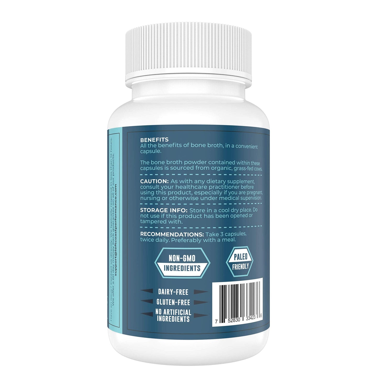 Grass-Fed Bone Broth Capsules with Collagen โ 180 Caps | Gut & Joints Support