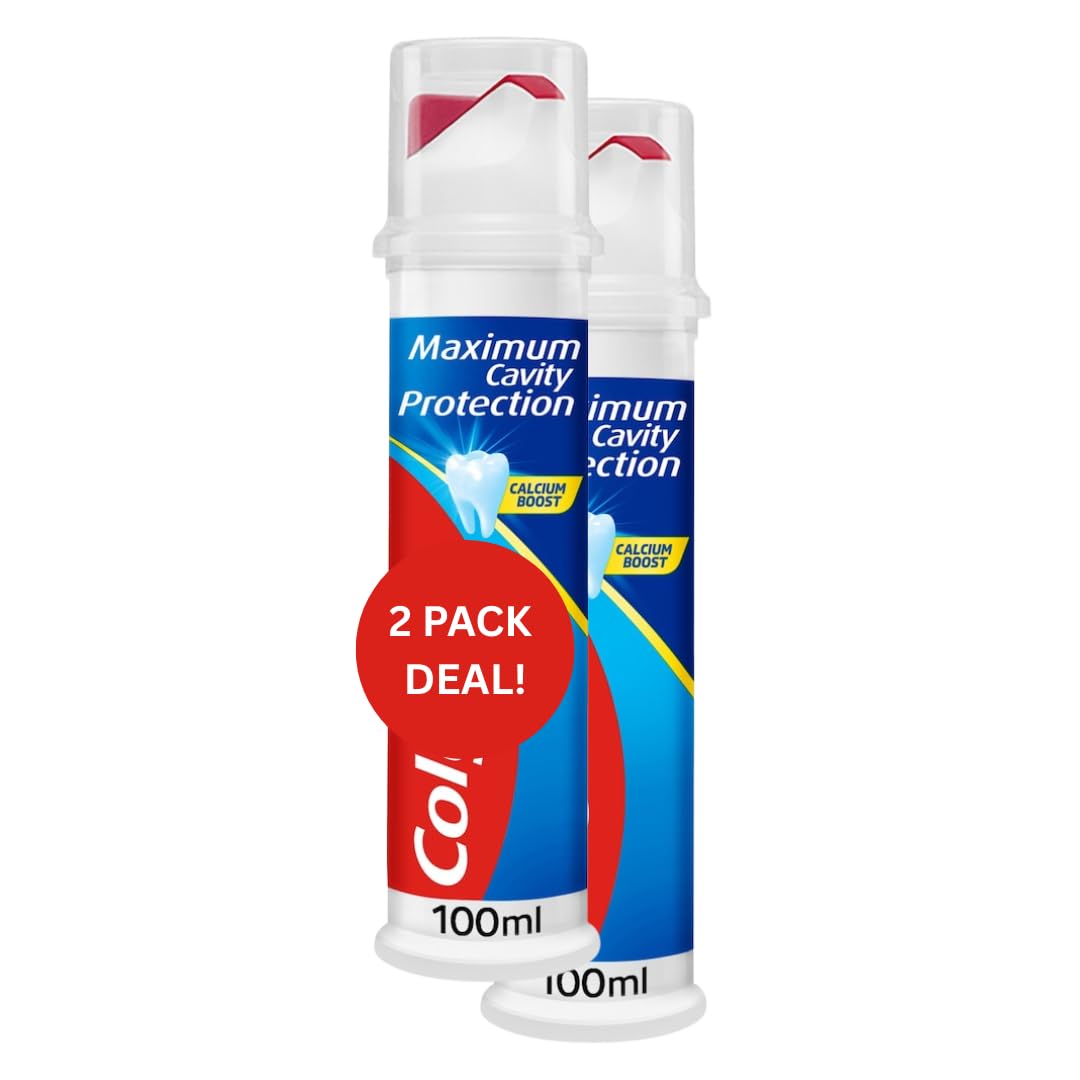 2 Pack Toothpaste 100ml – Pump Dispenser, Fresh Mint, Cavity Protection