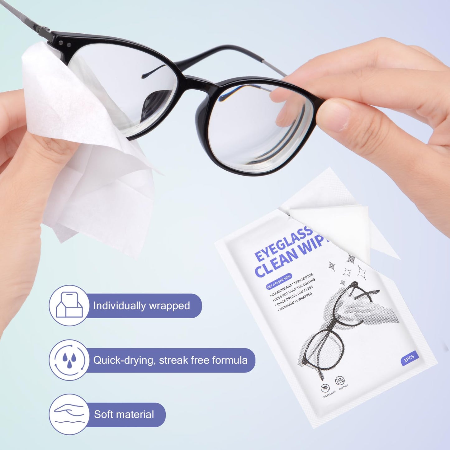 200 Pack Large Glasses Cleaner Wipes โ Eyeglasses & Screens (4.72 x 5.91 in)