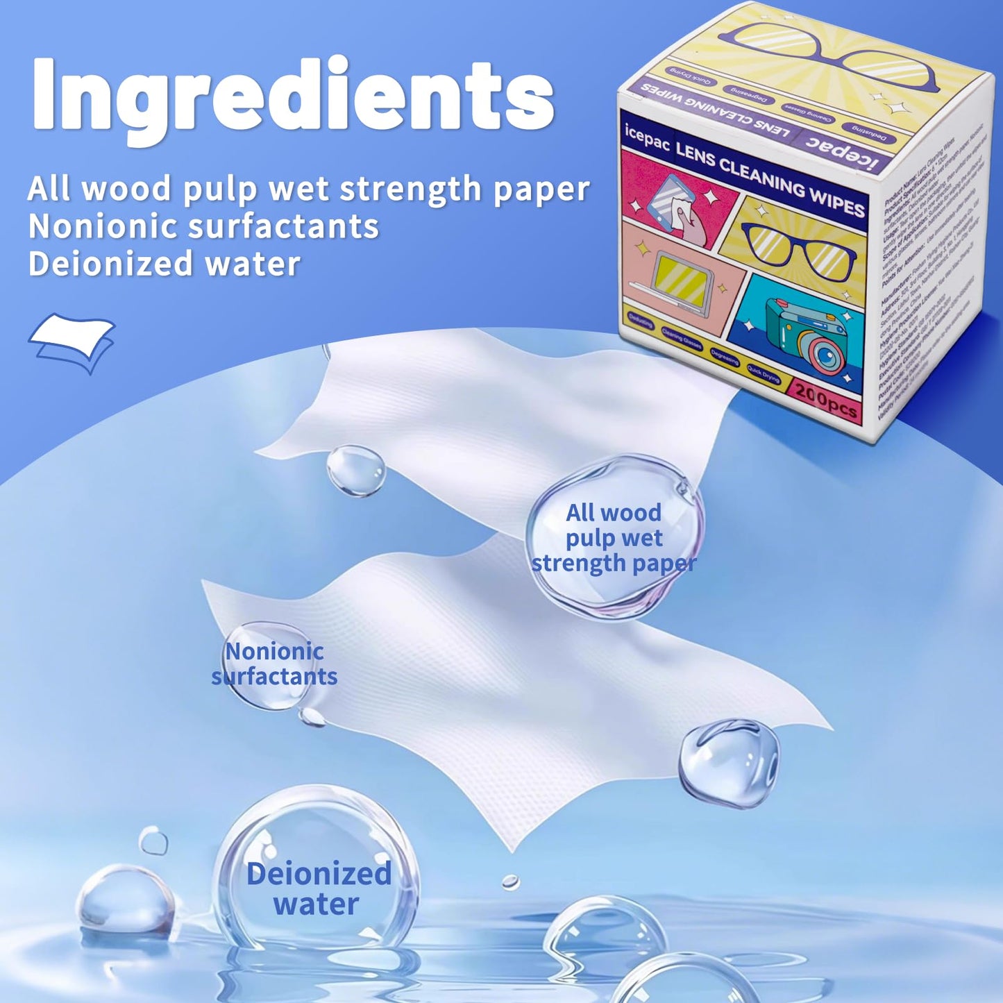 200 Pcs Cleaning Wipes for Glasses โ Pre-Moistened Lens & Screen Wipes