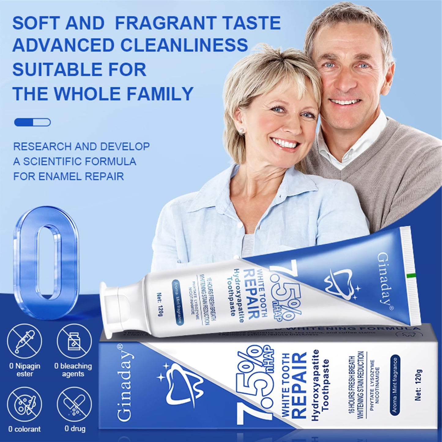 2Pack Hydroxyapatite Toothpaste โ Enamel Protection, Fluoride-Free for Sensitive Teeth, Gentle Mint