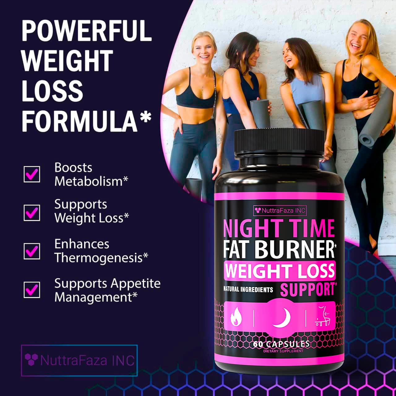 2 Pack Night Time Weight Loss Pills for Women โ Made in USA | Fat Burners