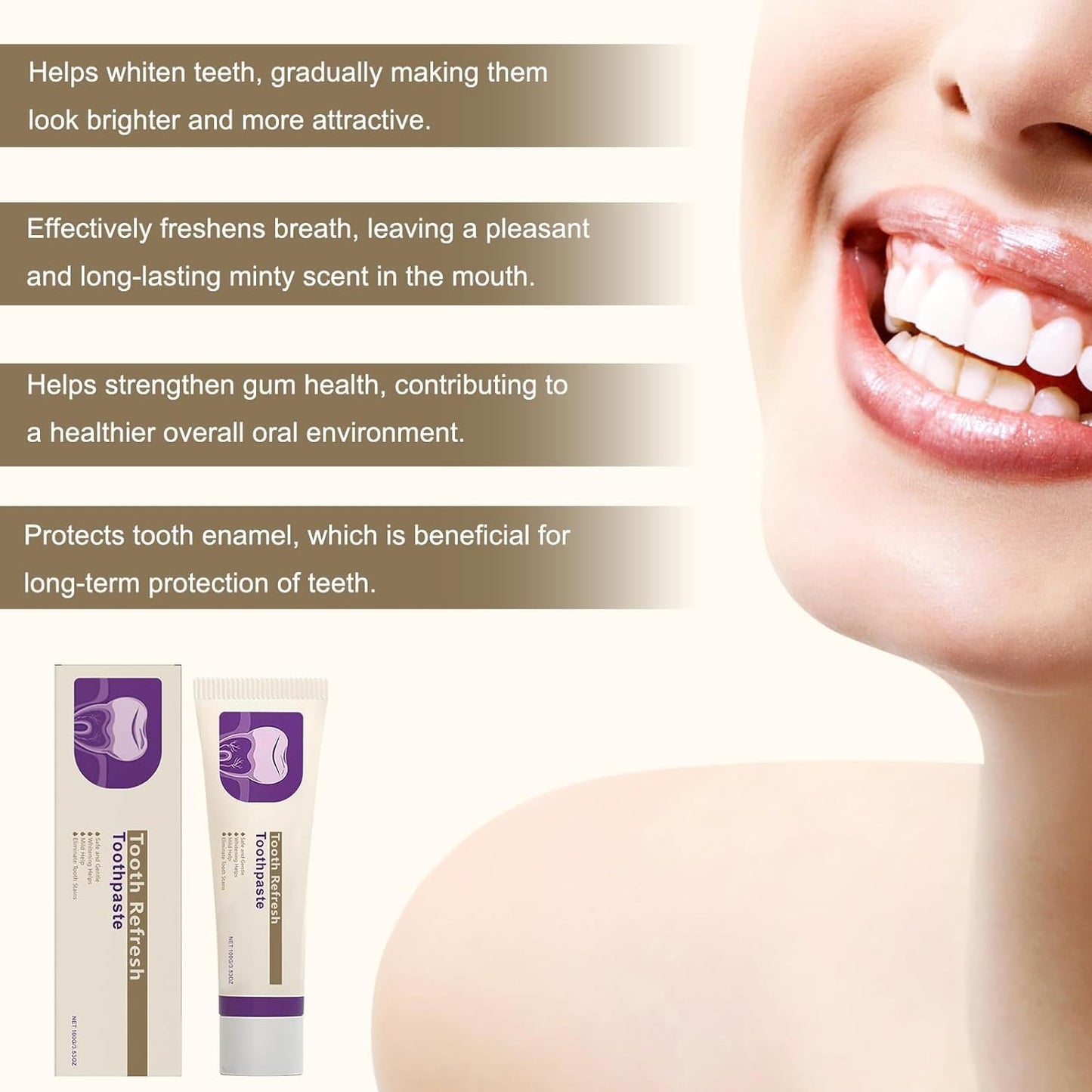 2Pcs Tooth Refresh Toothpaste โ Fresh Breath, Natural Enamel Repair