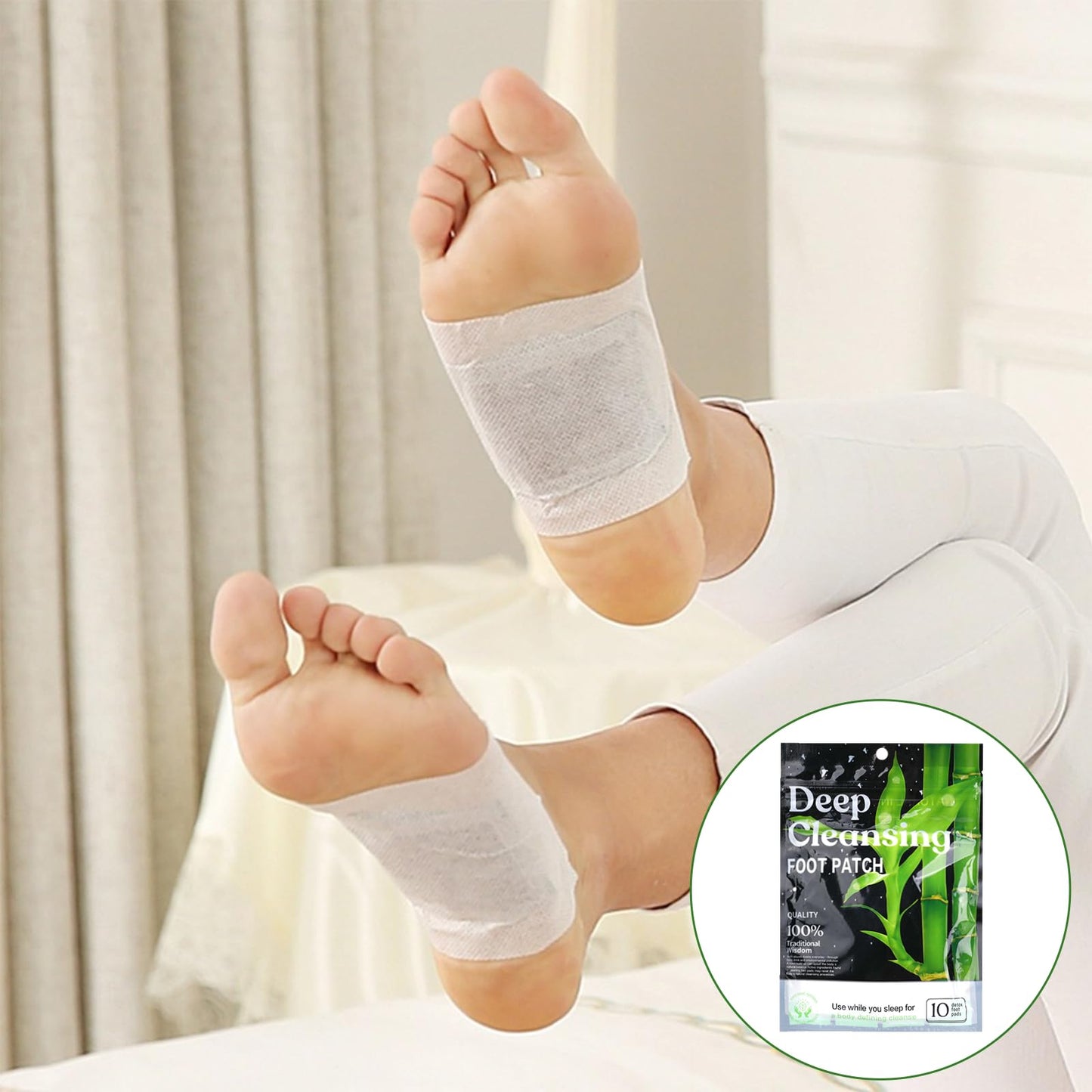 30PCS Bamboo Ginger Foot Pads โ Deep Cleansing & Relaxation