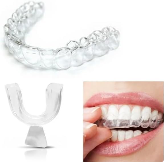 4 Pcs Transparent Mouth Guards โ Silicone Bruxism Night Guards & Whitening Trays for Sports