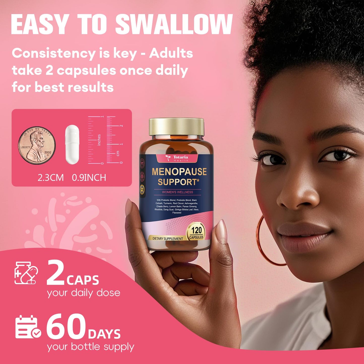 40-in-1 Menopause Supplements for Women β Multibenefit & Complete Black Cohosh, 120 Vegan Caps
