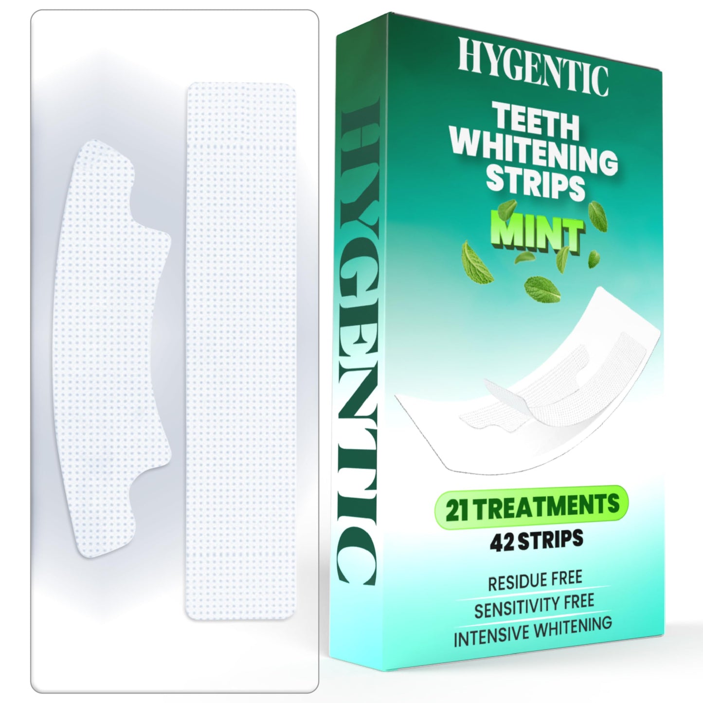 42 Stripes Teeth Whitening Strips โ 21 Treatments, Hygentic, Enamel Safe, Mint Flavor, Non-Slip Dry Technology