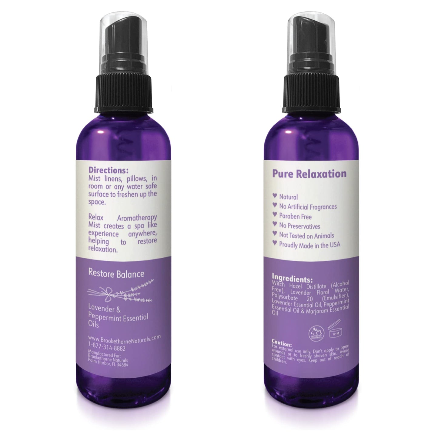 Relax Lavender Sleep Spray โ Linen & Pillow Mist, 4oz | Brookethorne Naturals
