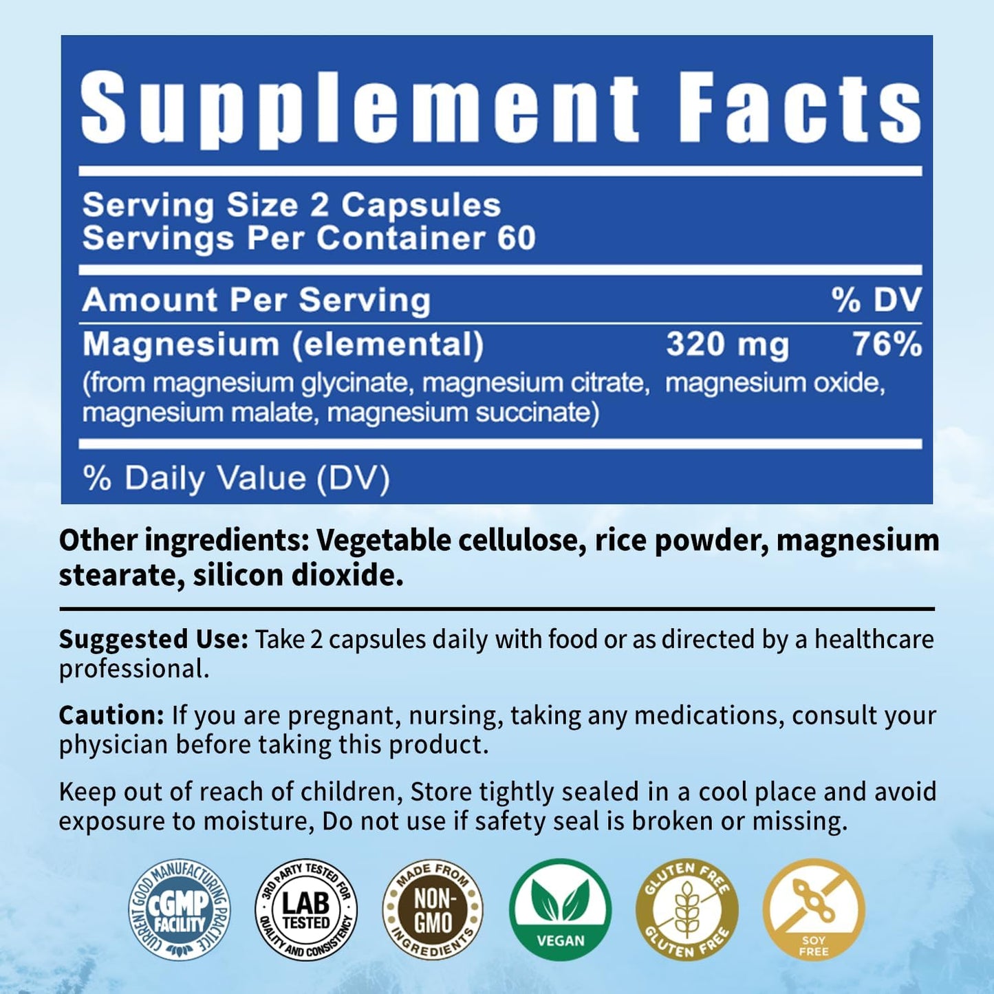 5-in-1 Magnesium Complex โ 320mg Magnesium | Sleep & Energy Support | Vegan | 120 Capsules