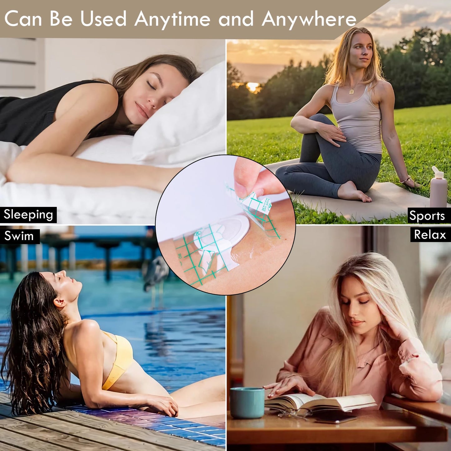 54pcs Castor Oil Pack Wrap for Belly Button โ Self-Adhesive, No-Wash, Transparent PU Film, Organic Cotton Patches