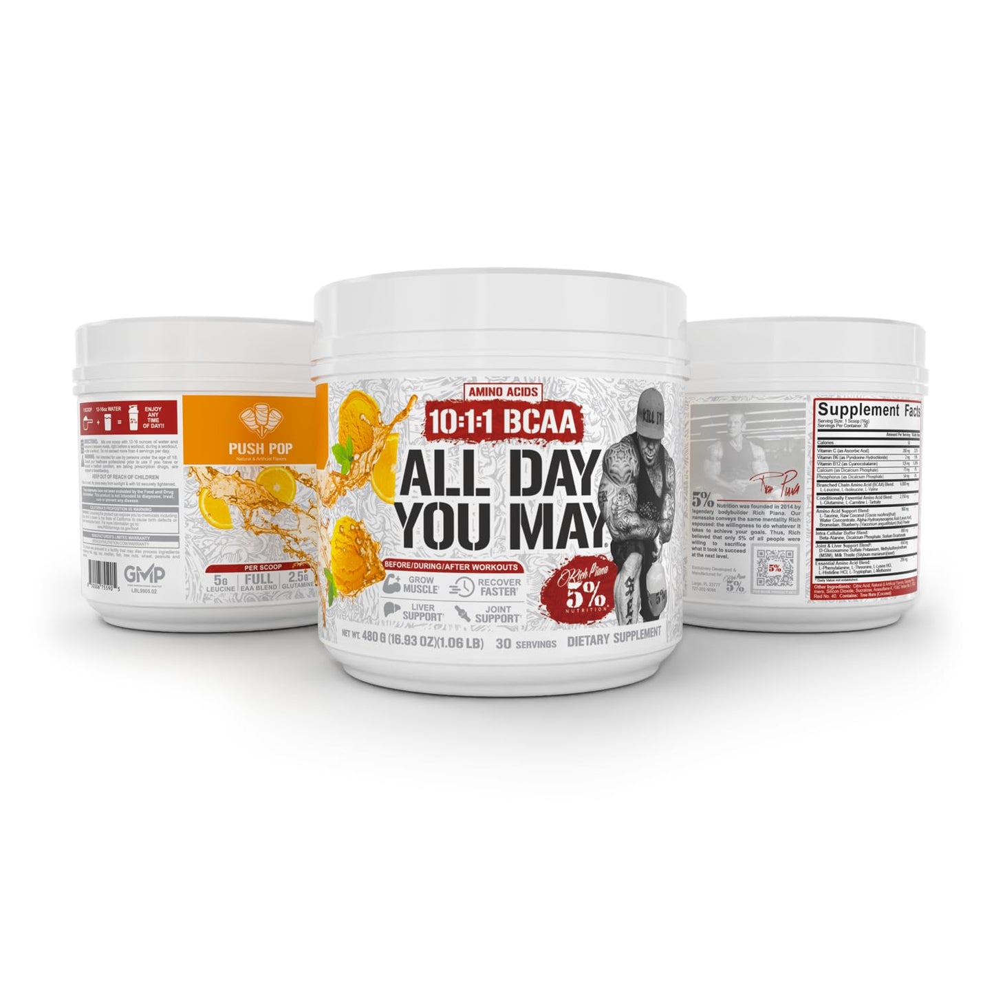 5% Nutrition Rich Piana AllDayYouMay BCAA Powder β Intra & Post-Workout Aminos