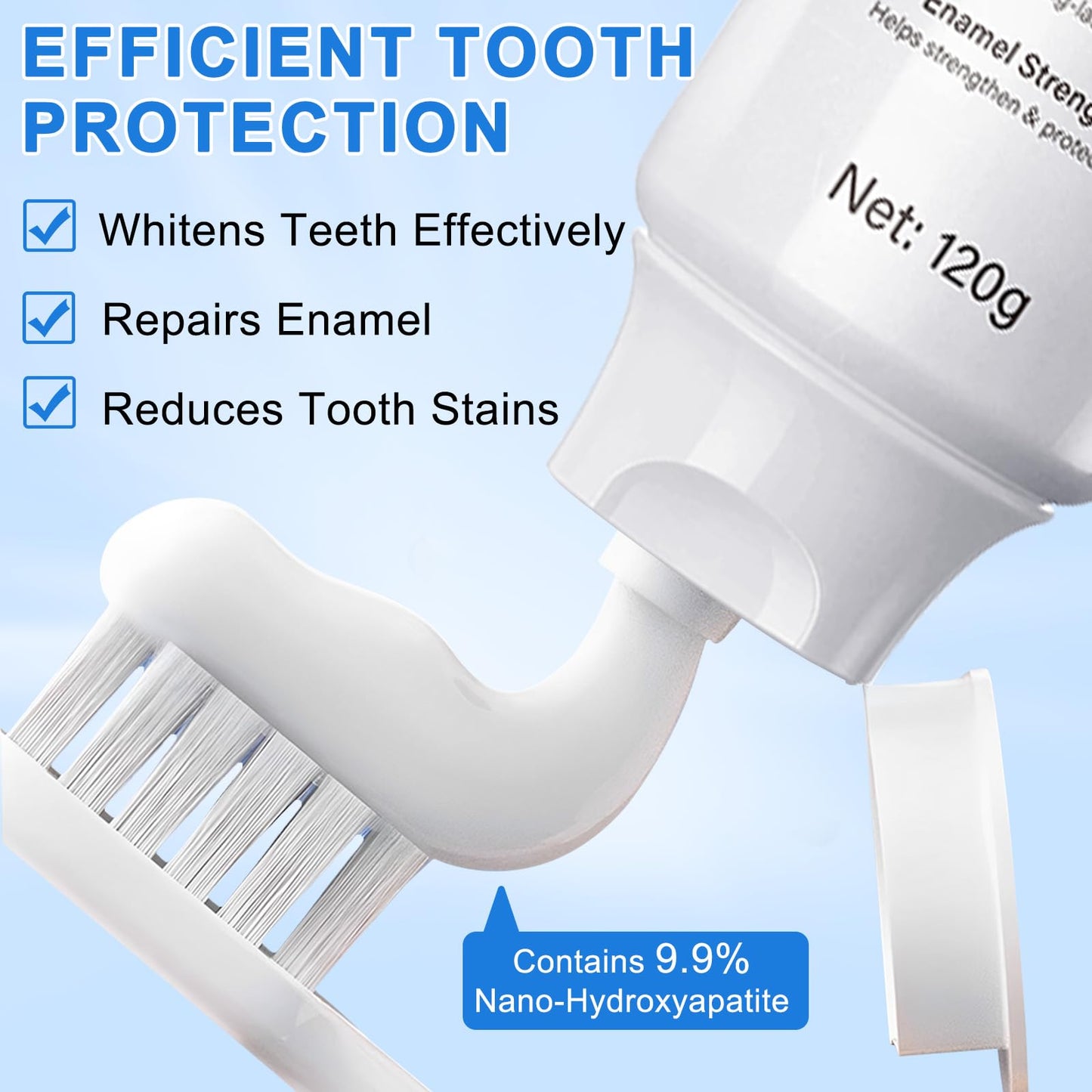 9.9% Hydroxyapatite Toothpaste โ Enamel Protection, Fluoride-Free for Sensitive Teeth, Fresh Mint | 4.23 oz