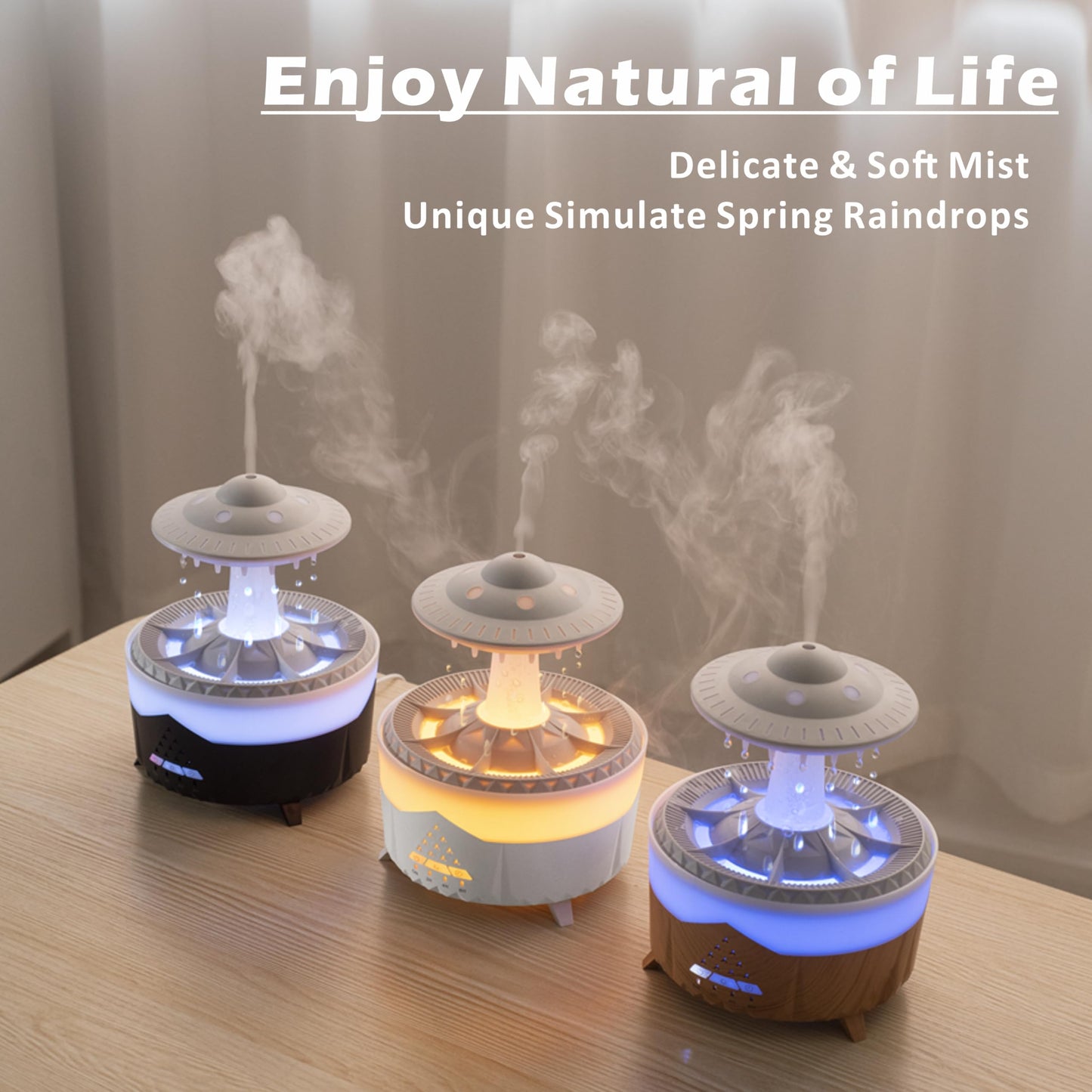 AChoice4U UFO 350ML Essential Oil Diffuser โ 7 Color LED, Remote, White