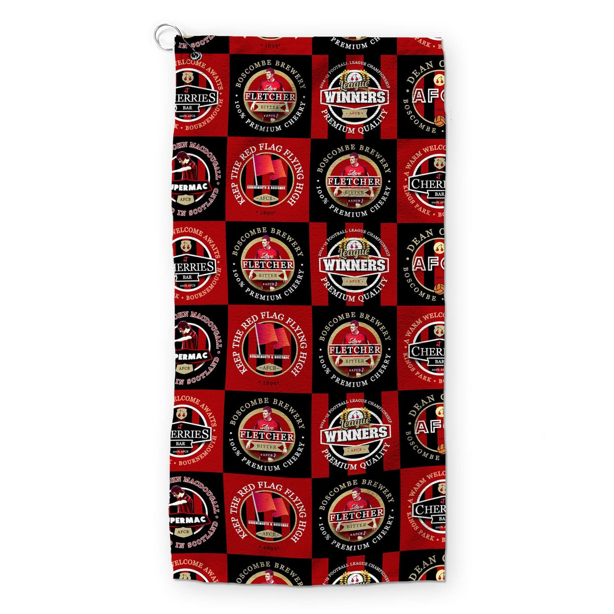 Bournemouth - Football Legends - Retro Lightweight, Microfibre Golf Towel