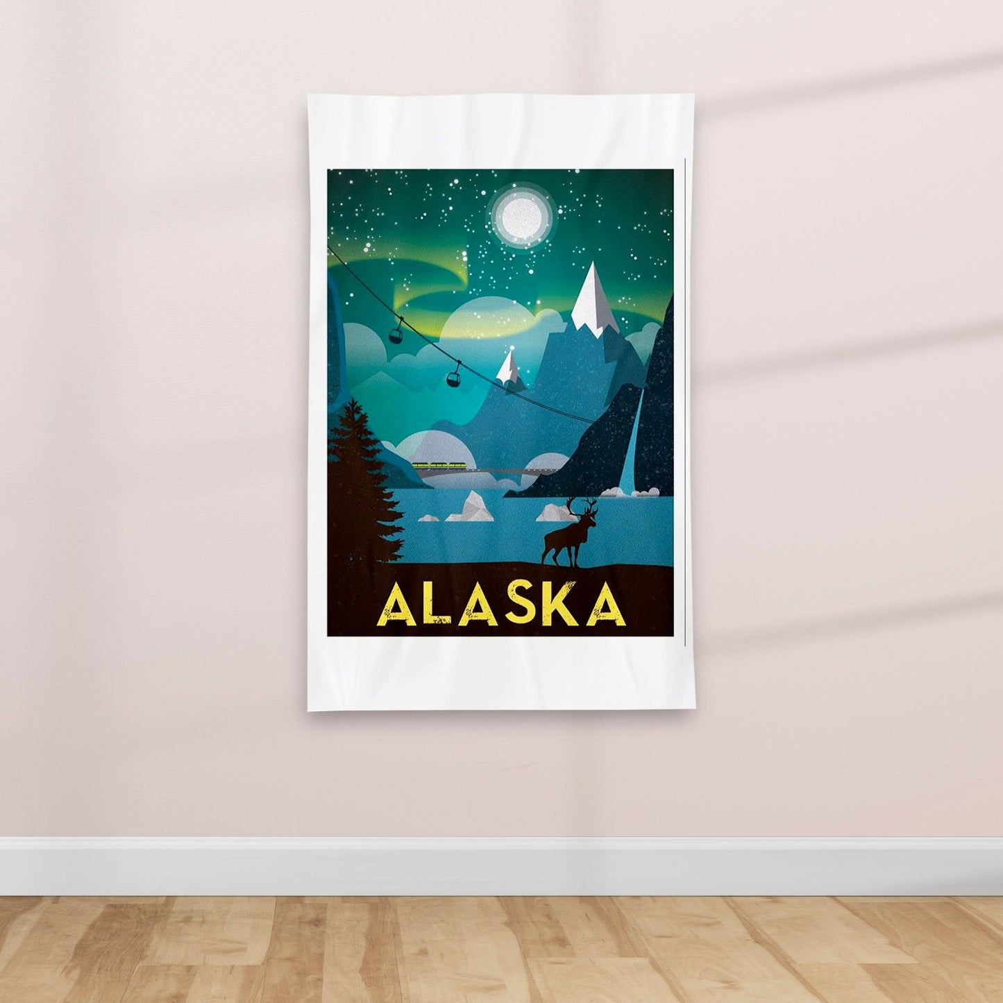 Alaska - Vintage Travel poster - Textile Poster