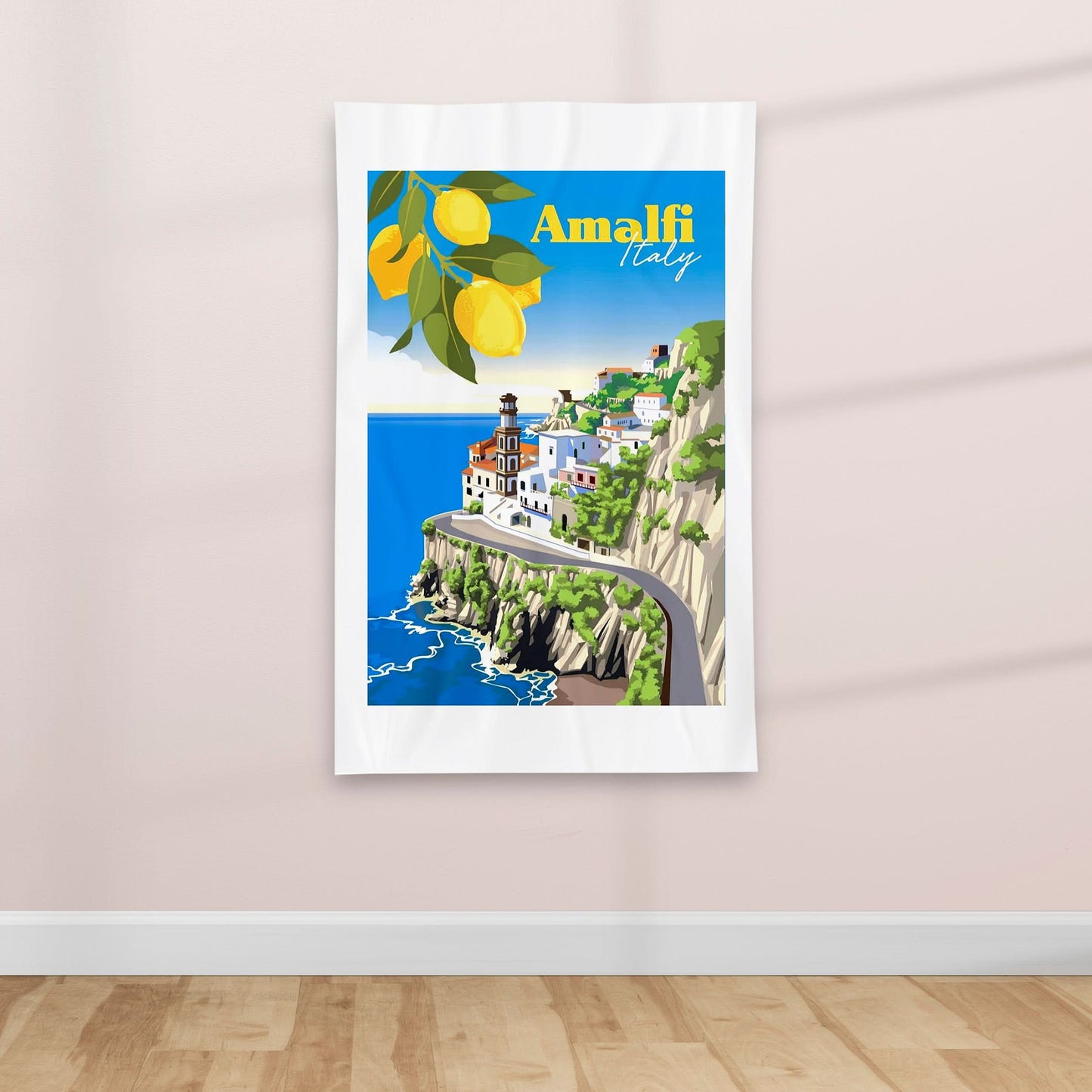 Amalfi Italy - Vintage Travel poster - Textile Poster