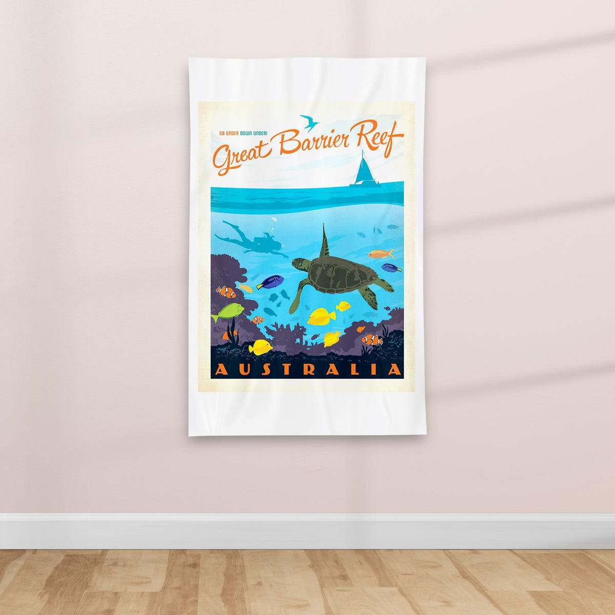 The Great Barrier Reef - Vintage Travel poster - Textile Poster