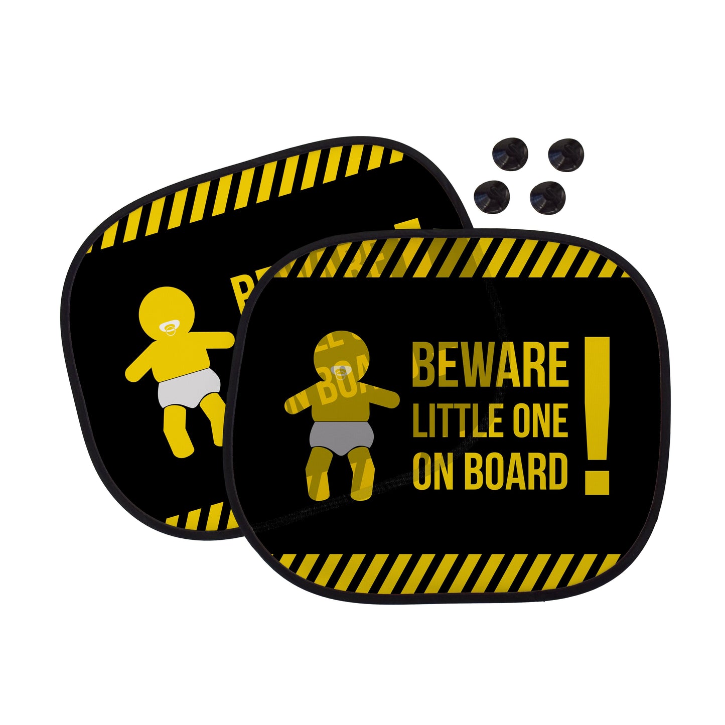Beware Little One On Board Car Sun Shade - Set of 2