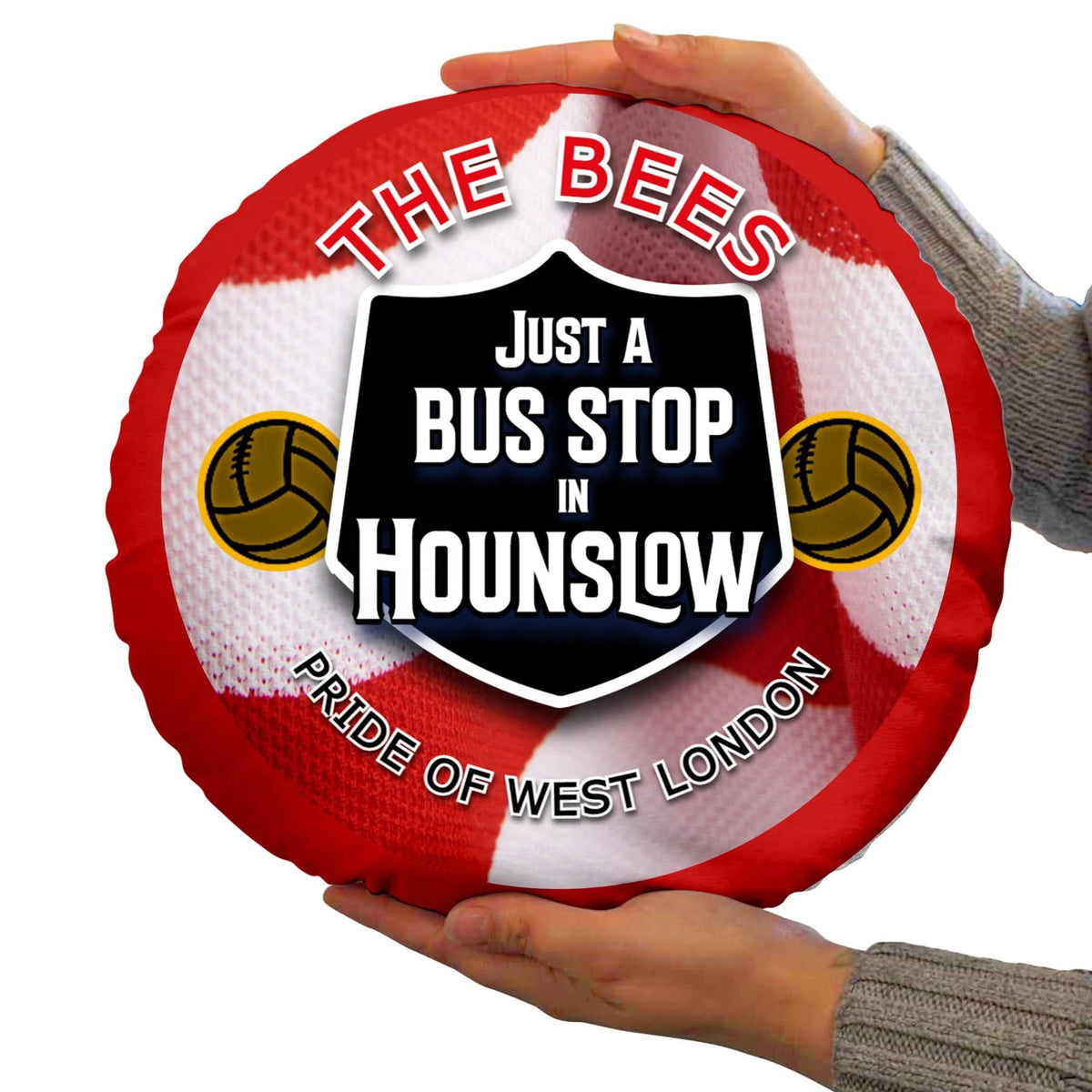 Brentford Bus Stop - Football Legends - Circle Cushion 14"