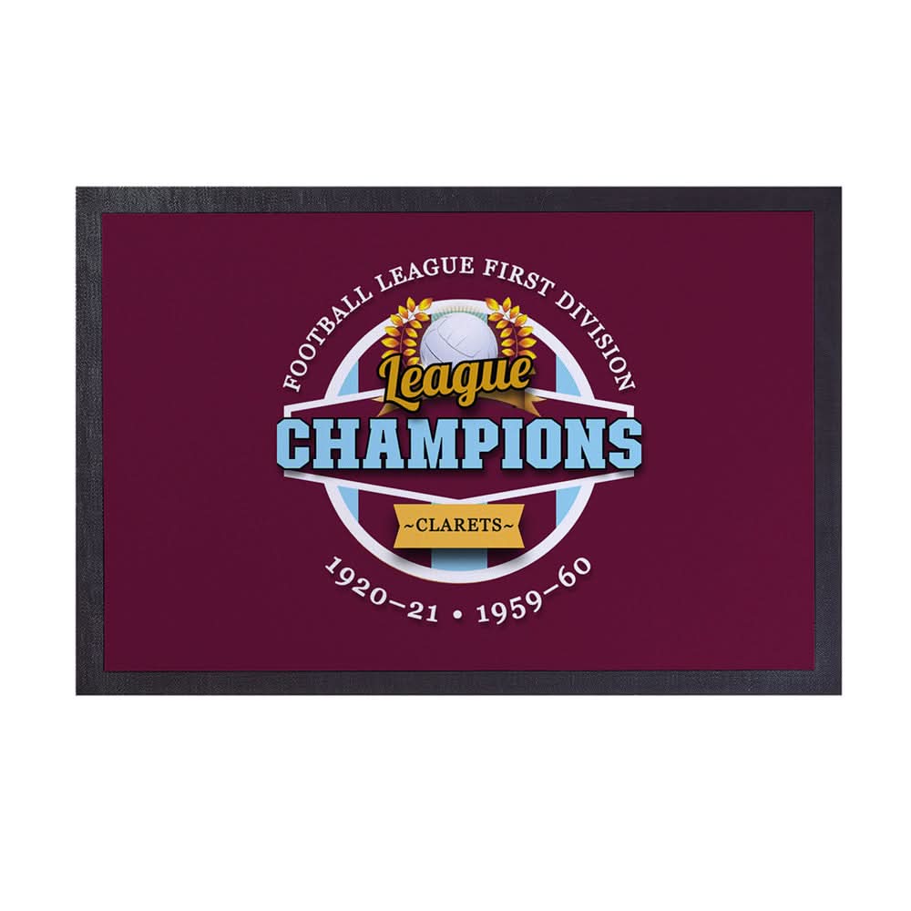 Burnley Champions - Football Legends - Door Mat -60cm X 40cm