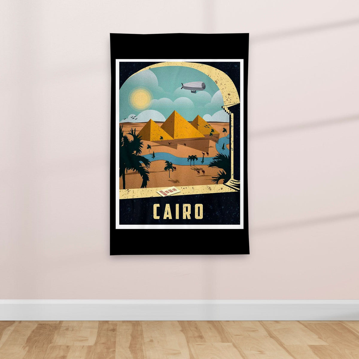 Cairo Egypt - Vintage Travel poster - Textile Poster