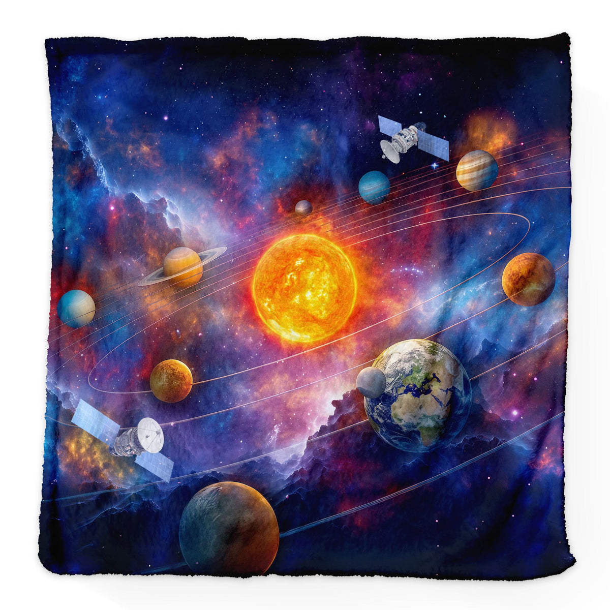 Solar System Space - Fleece Blanket 150cm X 150cm or 75cm x75cm