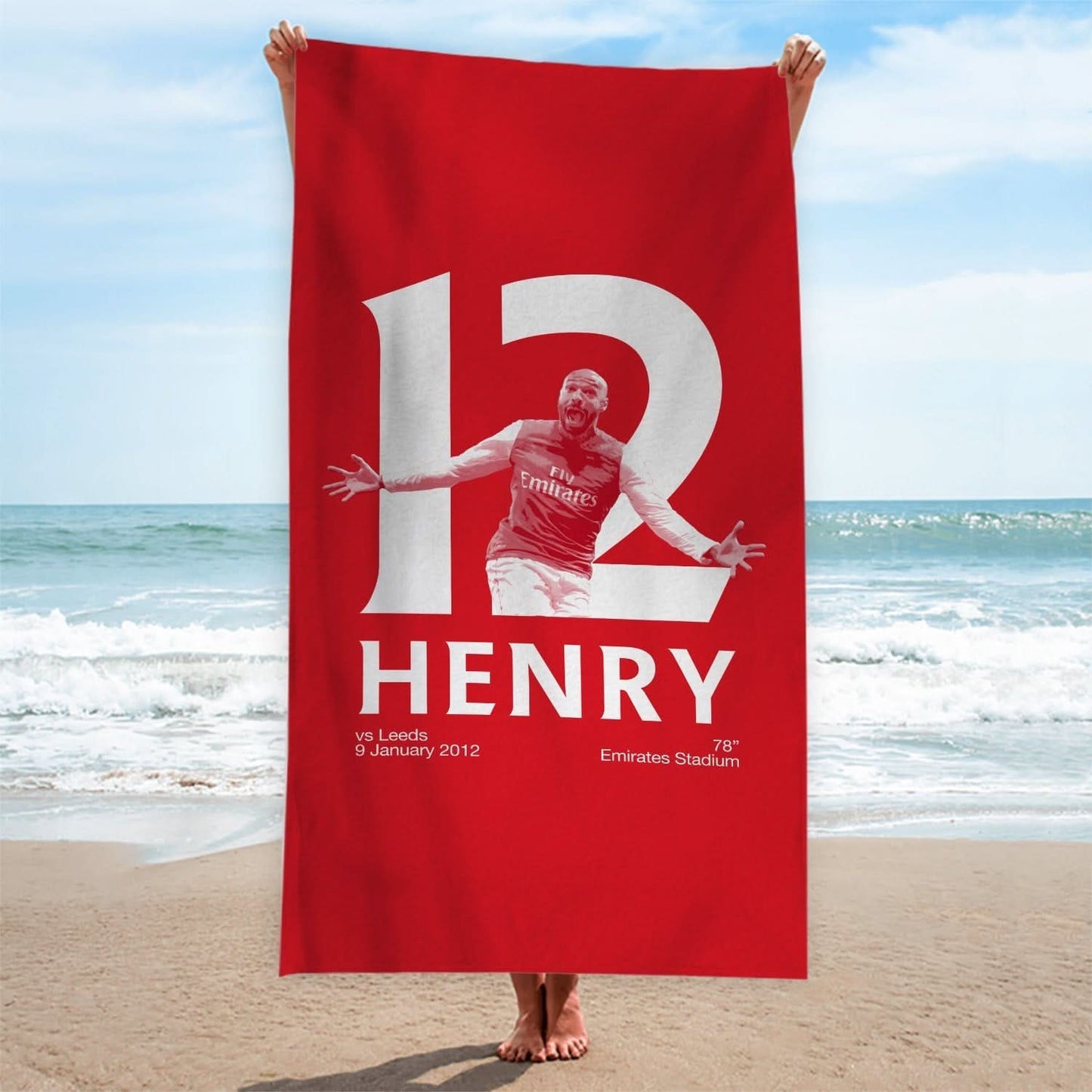 The Gooners Henry 12 - Football Legends - Beach Towel - 150cm x 75cm