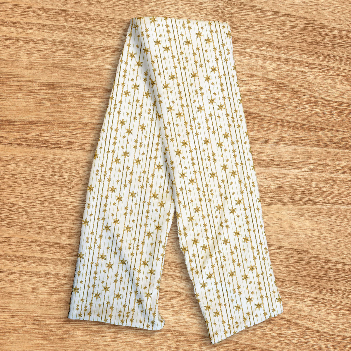 Golden Snowflakes - Soft Fleece Christmas scarf
