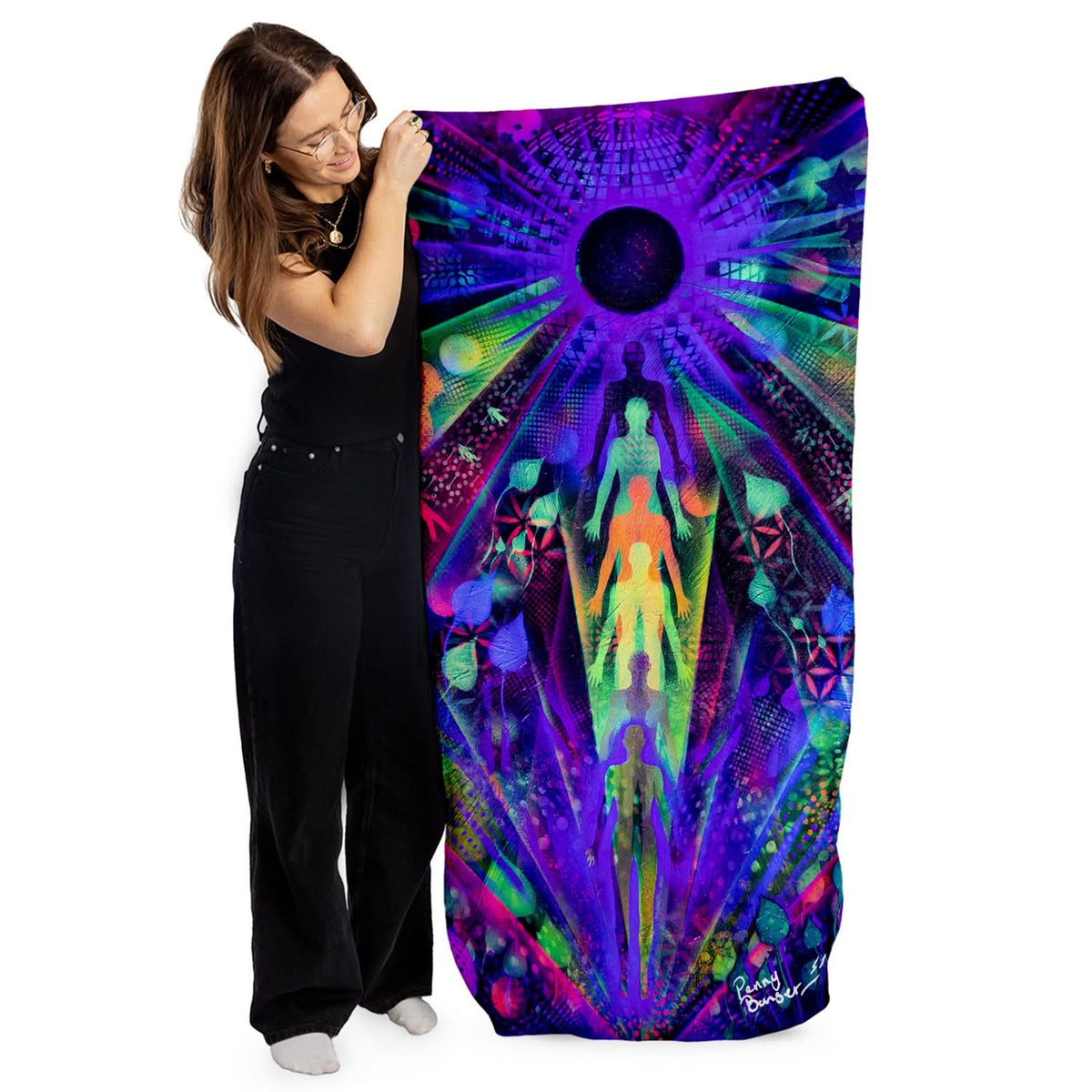 Penny Banger Trippy Towel - Lightweight, Microfibre Beach Towel - 150cm x 75cm