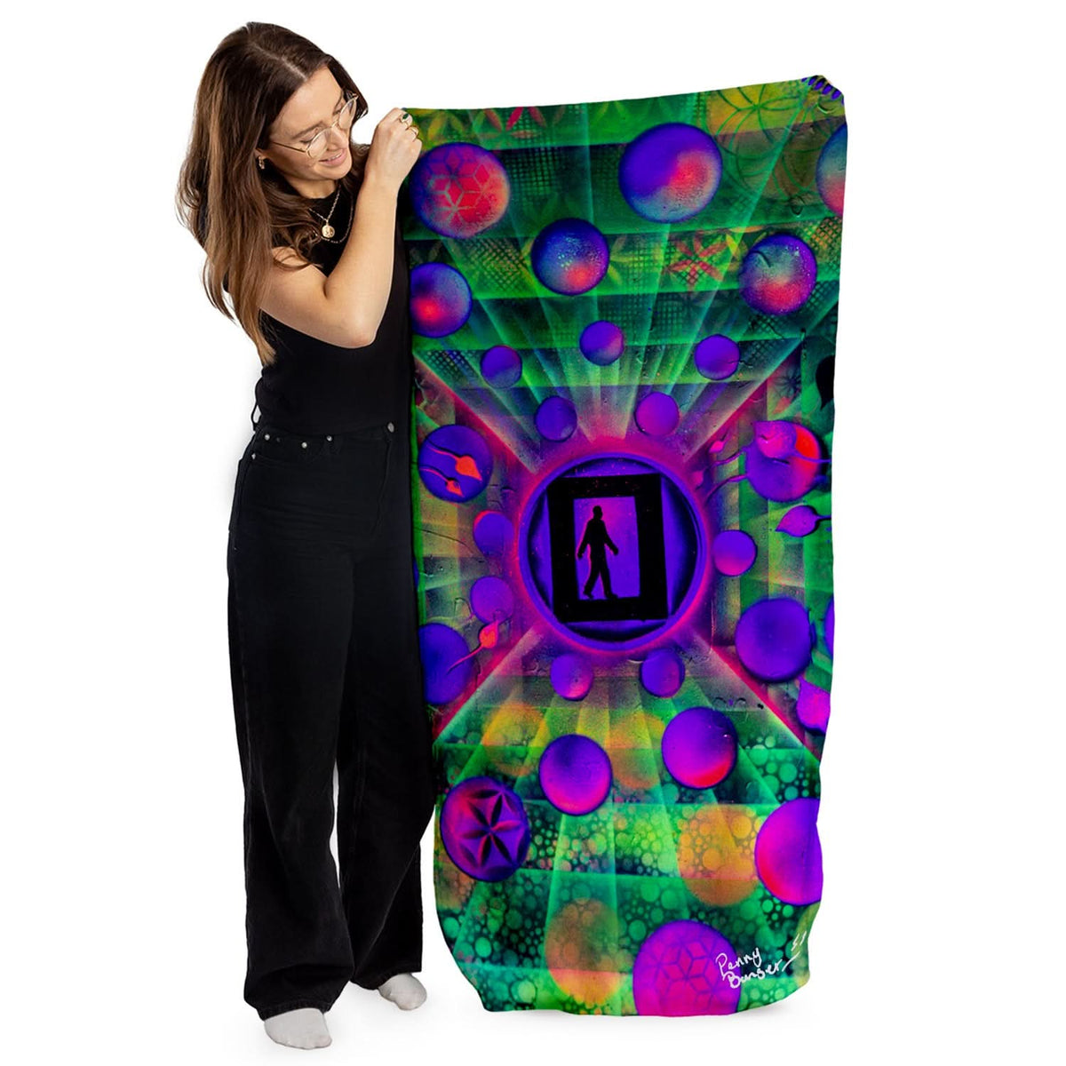 Penny Banger Hallucinogenics Towel - Lightweight, Microfibre Beach Towel - 150cm x 75cm