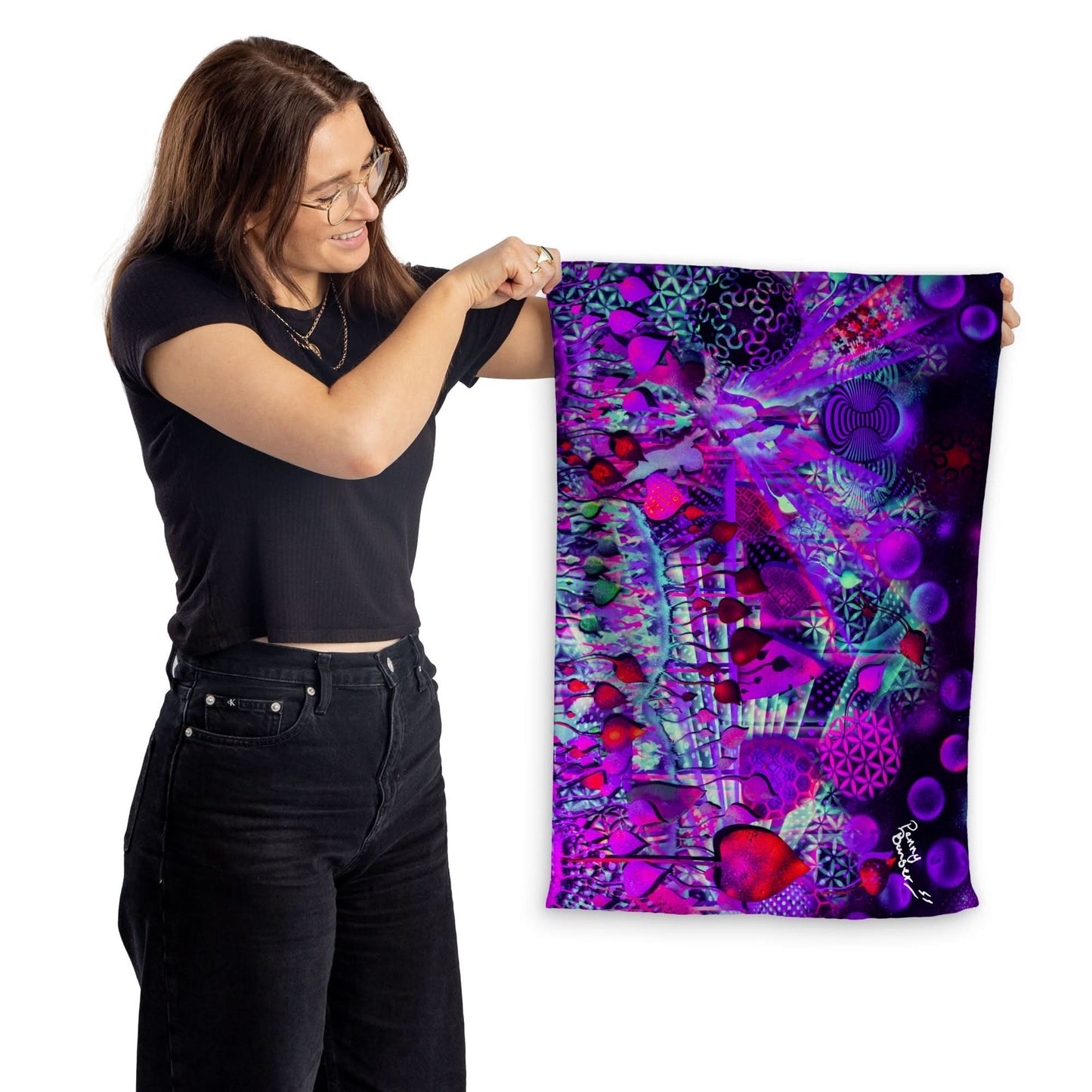 Penny Banger - Trippy Festival - Lightweight, Microfibre Tea Towel
