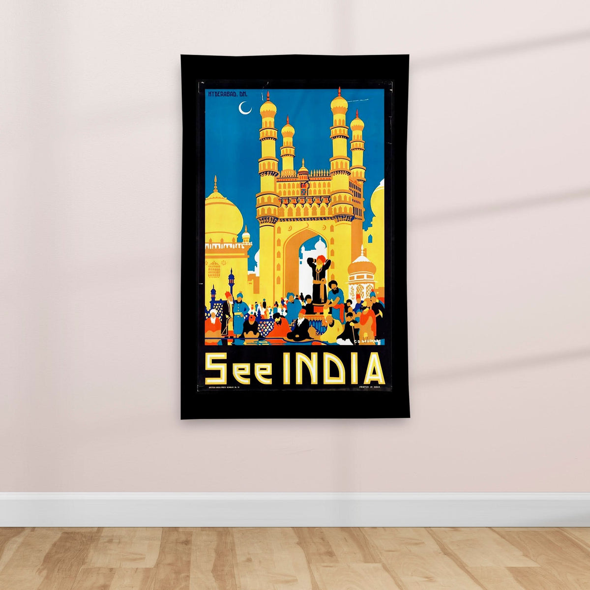 India - Vintage Travel poster - Textile Poster