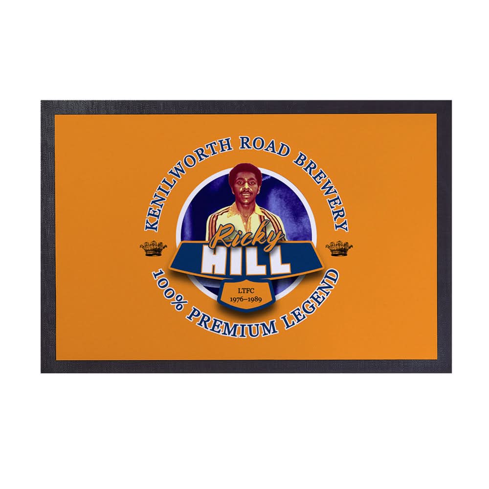 Luton Ricky Hill - Football Legends - Door Mat -60cm X 40cm
