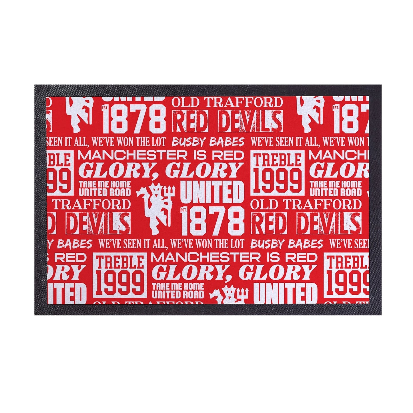 Manchester Red - Word Montage - Door Mat - 60cm x 40cm