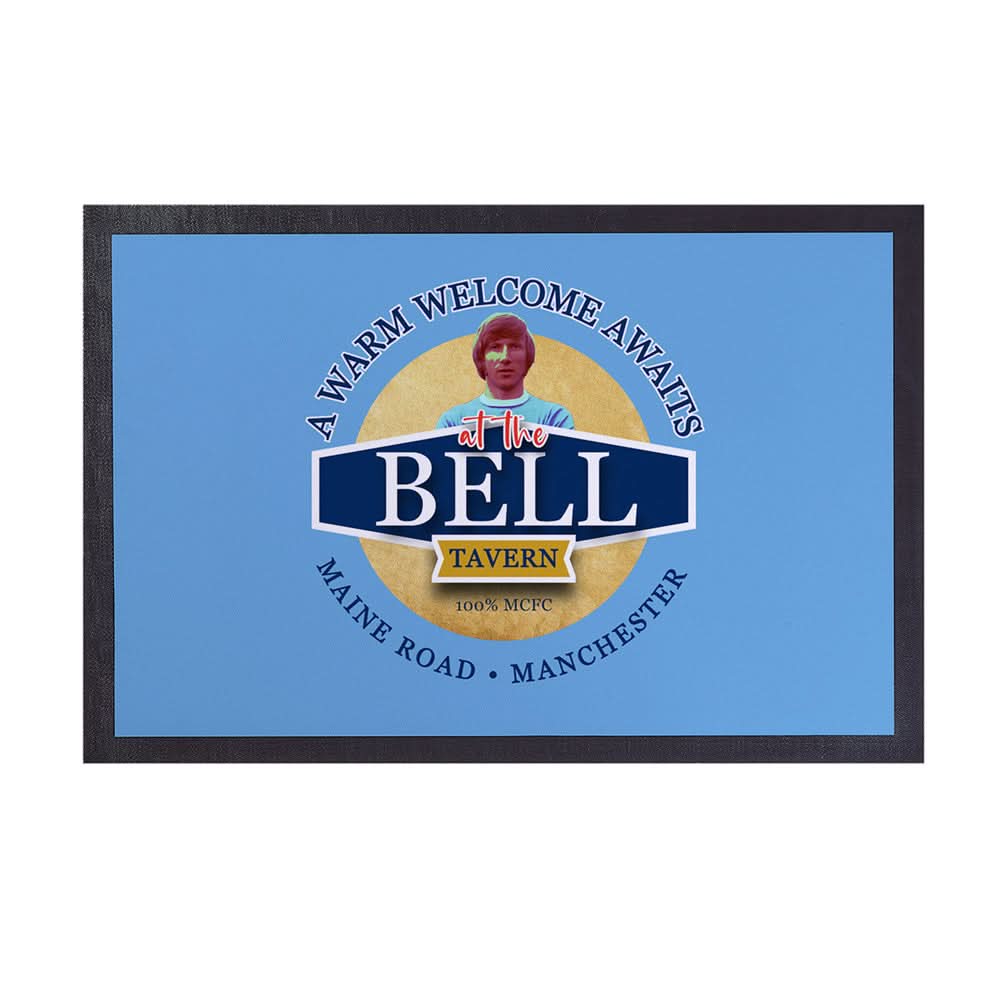 Manchester Blue Colin Bell - Football Legends - Door Mat -60cm X 40cm