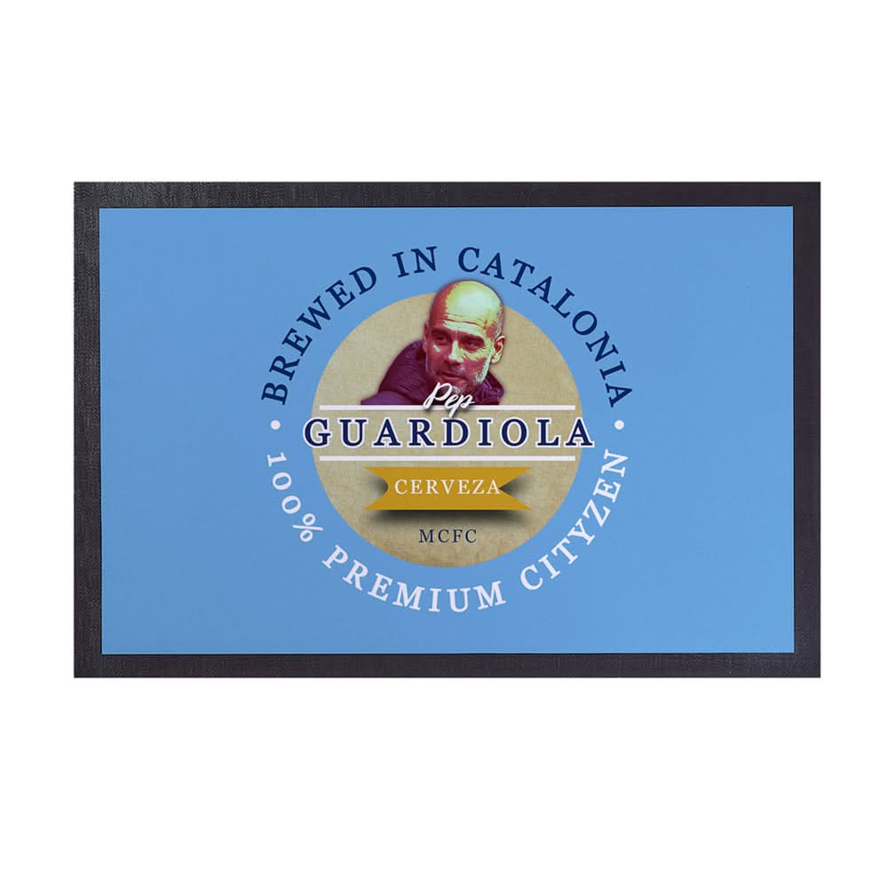 Manchester Blue Guardiola - Football Legends - Door Mat -60cm X 40cm