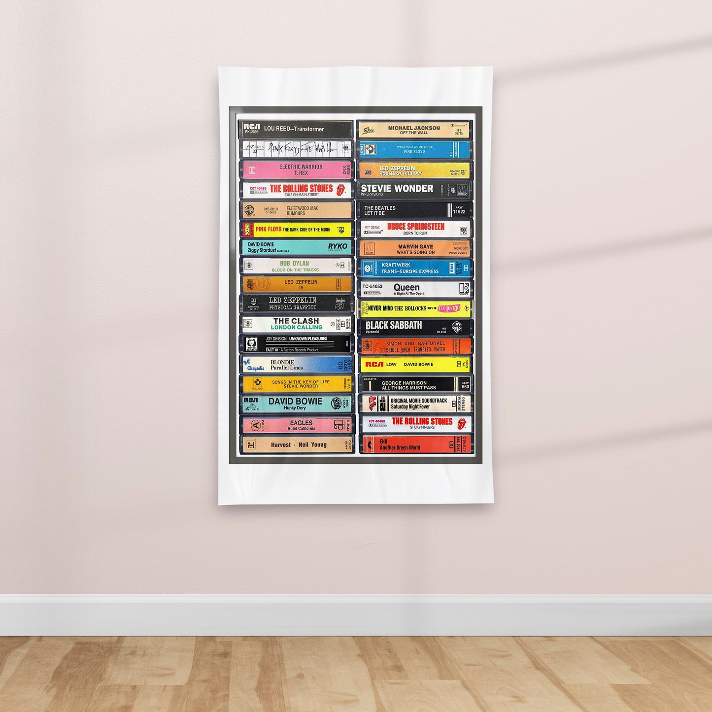 1960's / 1970's Retro Music Cassette Tapes, Music Enthusiast Poster - Textile Poster