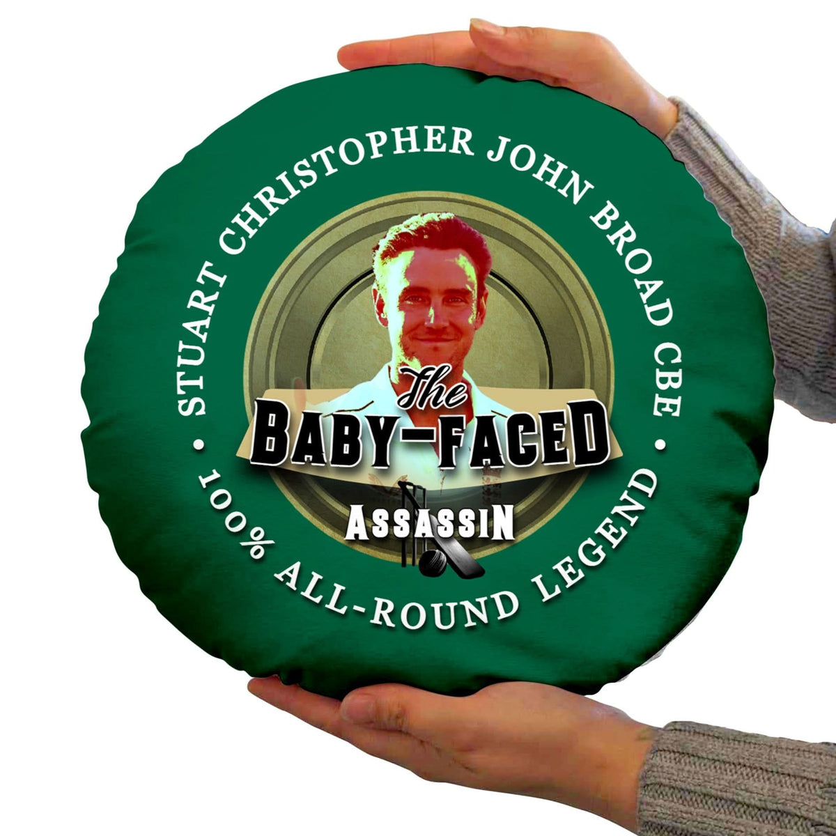 Nottinghamshire Cricket Baby Face - Legend Collection - Circle Cushion 14"