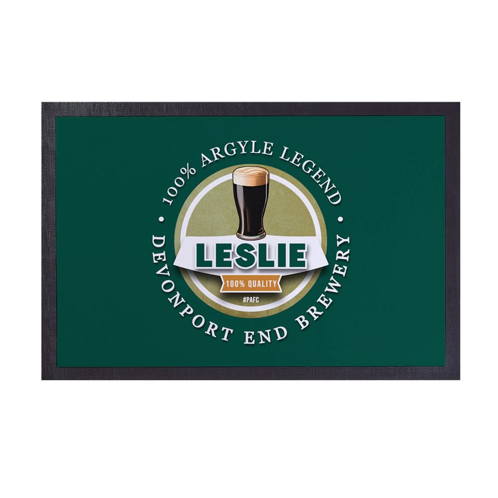 Plymouth Leslie - Football Legends - Door Mat -60cm X 40cm
