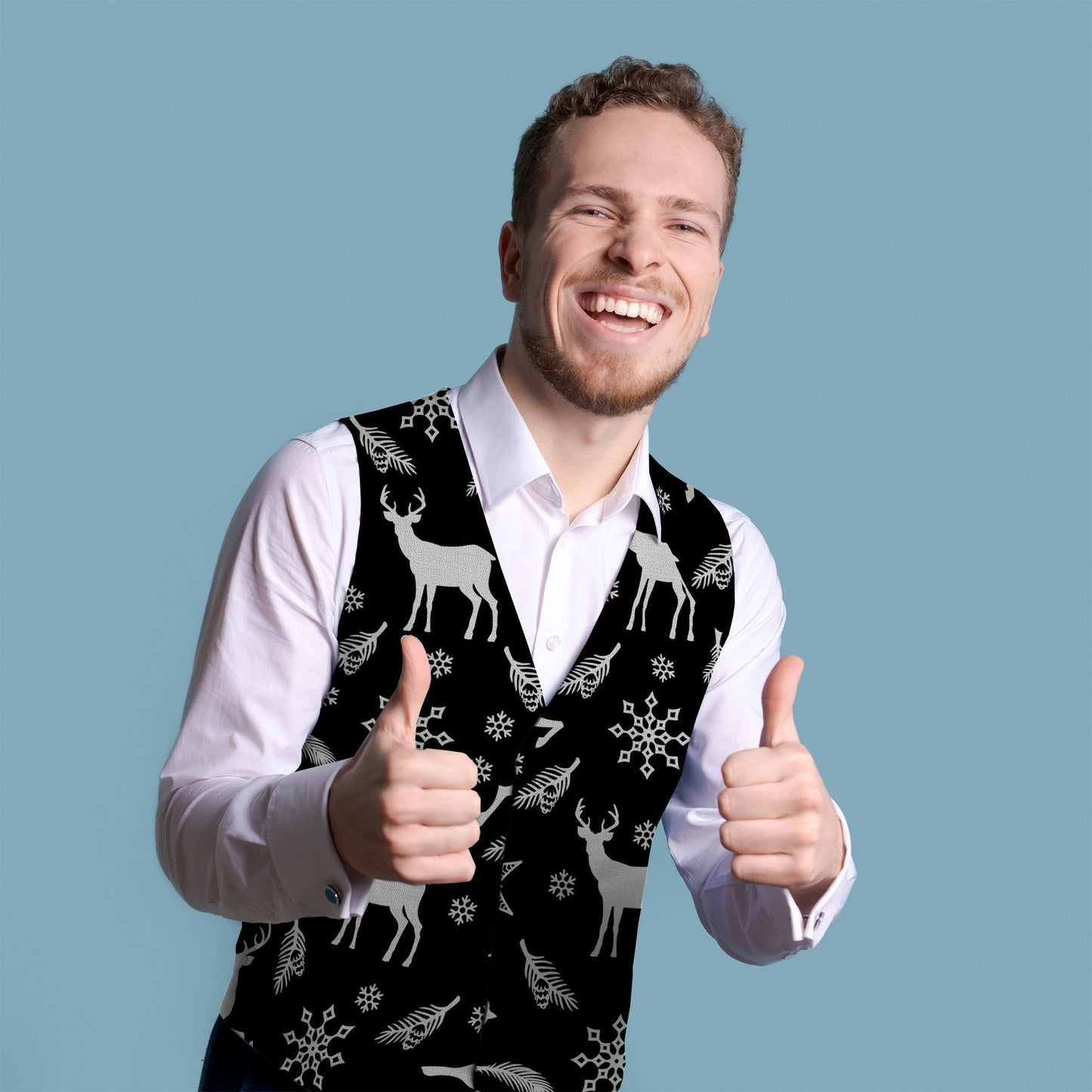 Reindeer and Birds - Novelty Costume Fancy Dress Waistcoat ( 4 sizes available )
