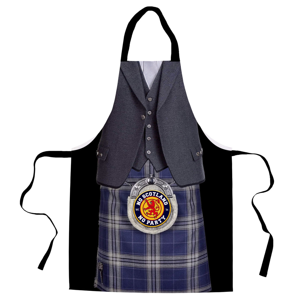 No Scotland, No Party! Navy Kilt - Novelty - Water-Resistant Adults Apron