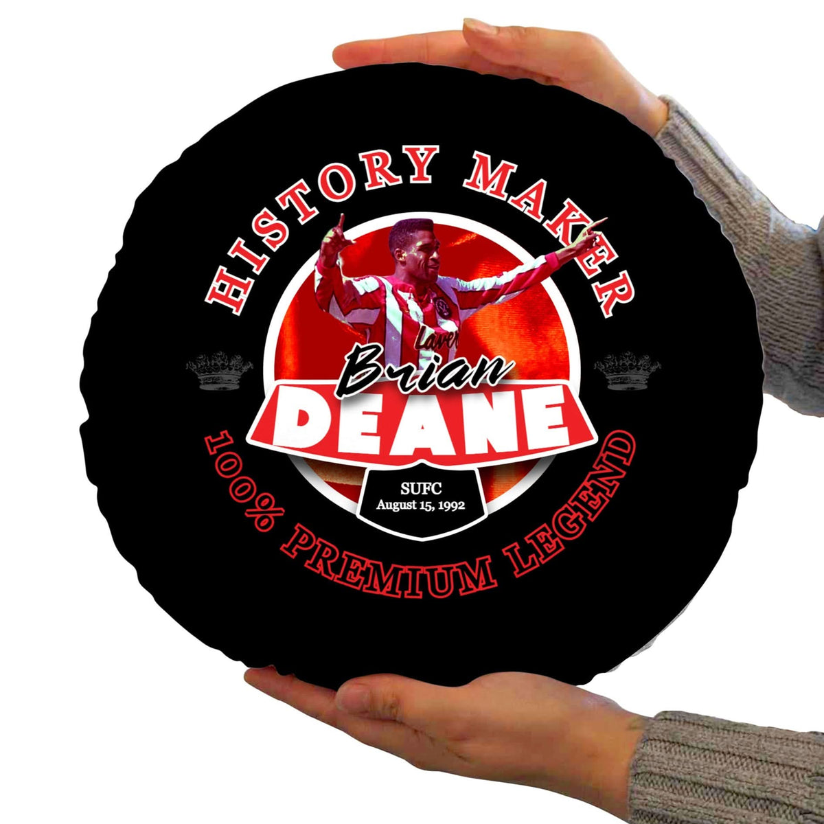 Sheffield Brian Deane - Football Legends - Circle Cushion 14"
