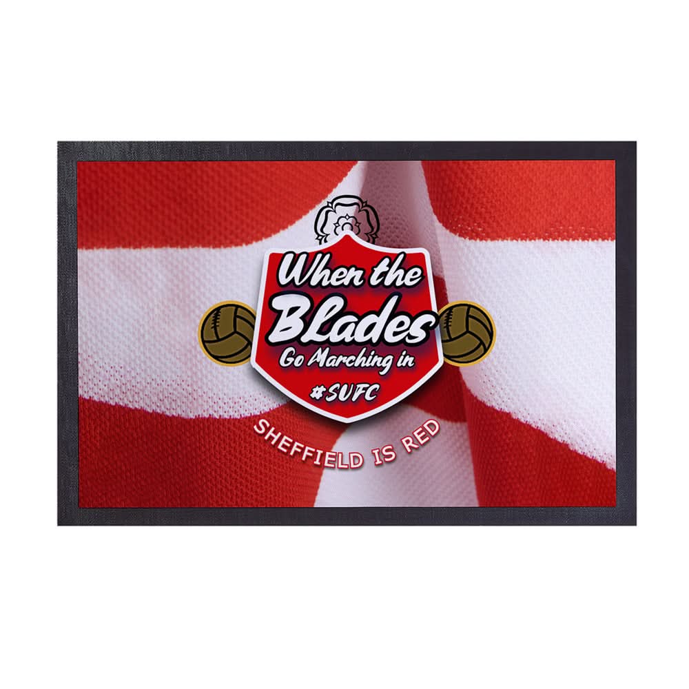 Sheffield Marching in - Football Legends - Door Mat -60cm X 40cm