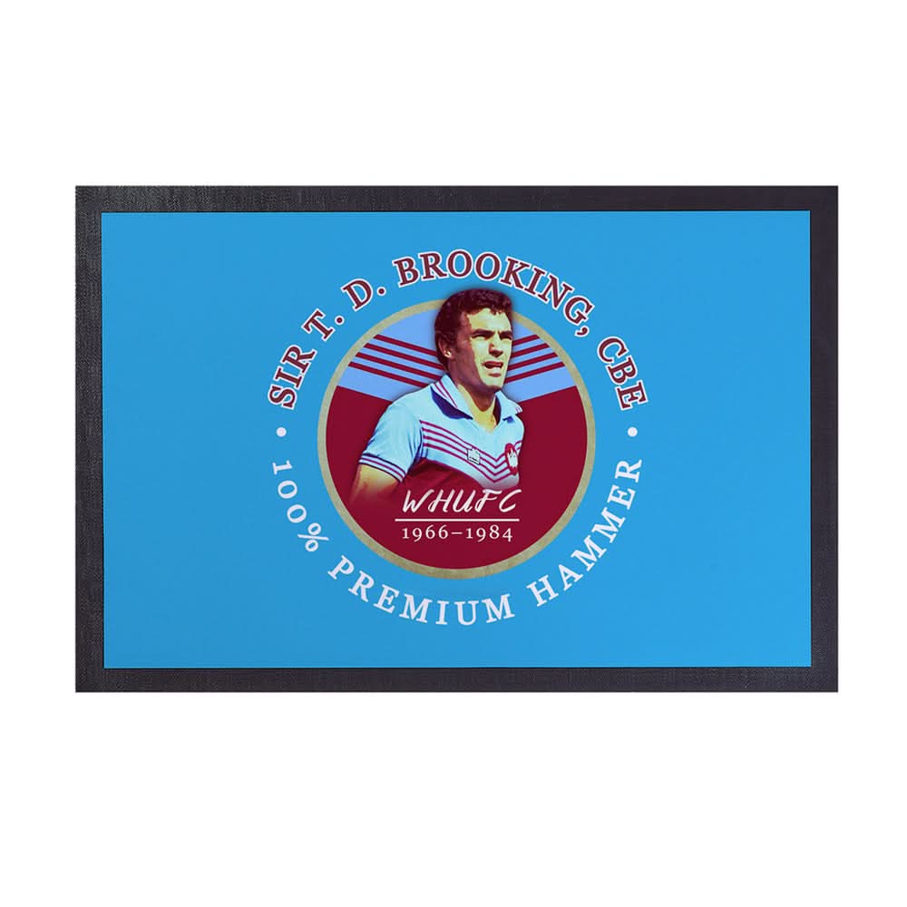 West Ham Brooking - Football Legends - Door Mat -60cm X 40cm