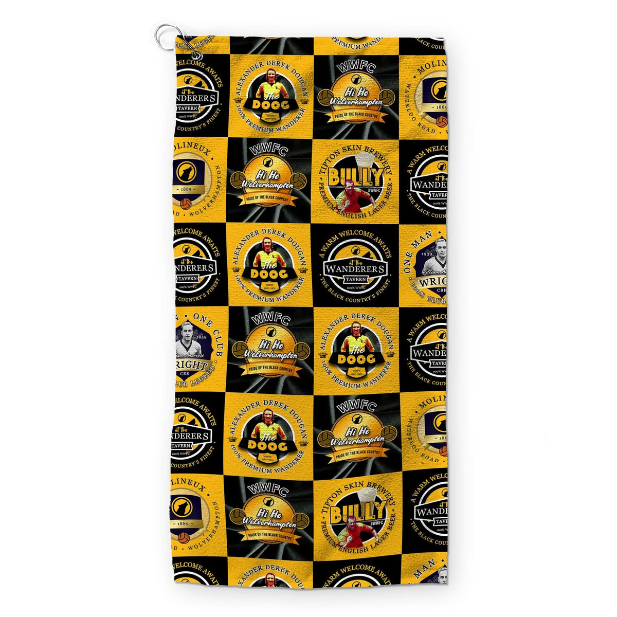 Wolverhampton - Football Legends - Retro Lightweight, Microfibre Golf Towel