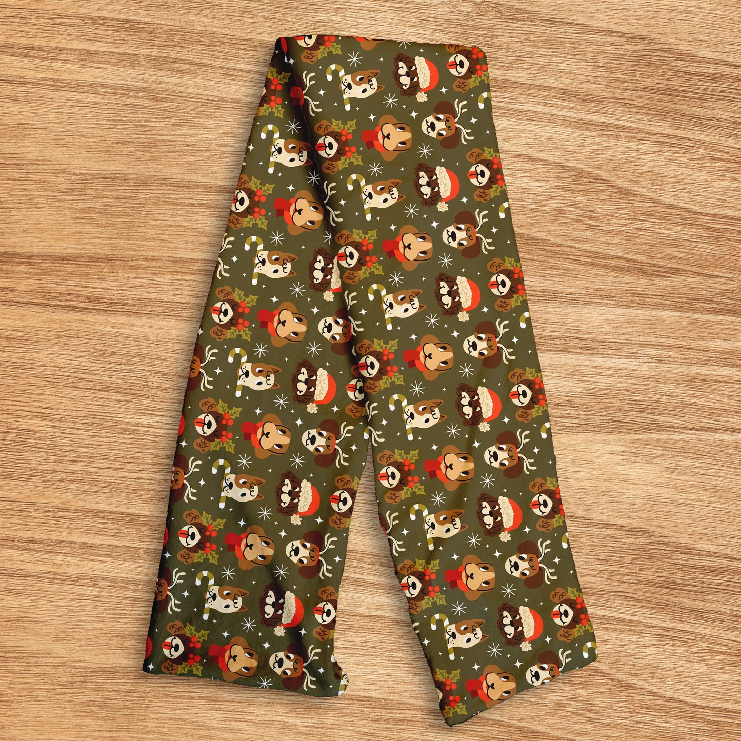 Christmas Dogs Pattern - Soft Fleece scarf