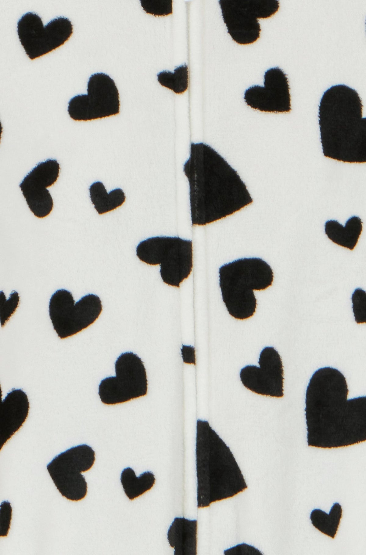 Yumi White Heart Print Onesie With Pockets